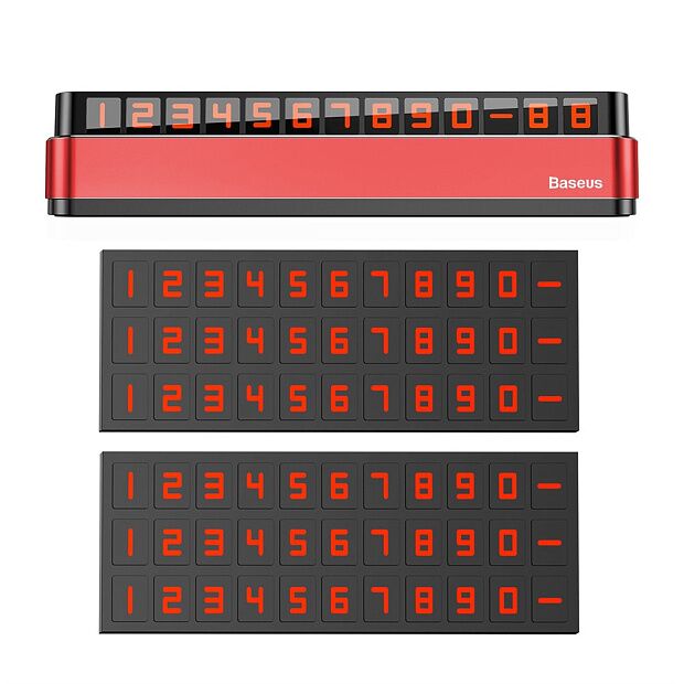 Автовизитка Baseus Moonlight Box Series Temporary Parking Number Plate ACNUM-B09 (Red/Красный) - 7
