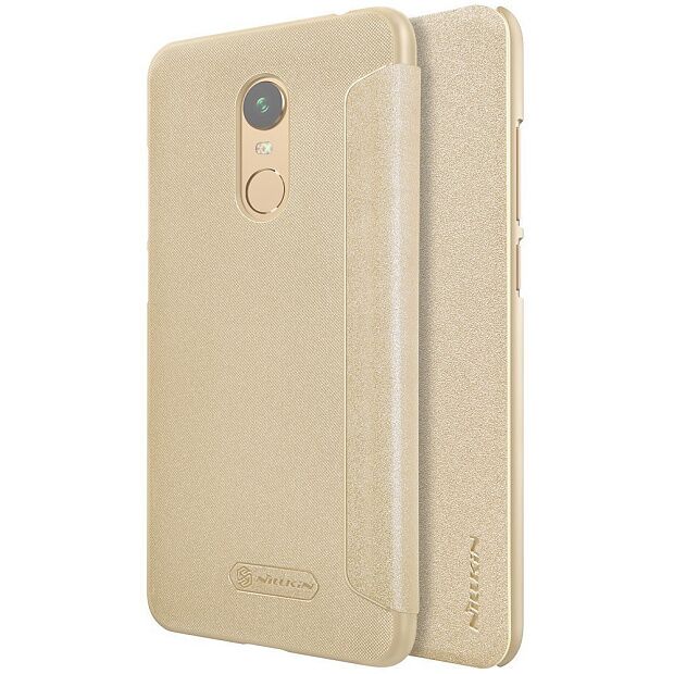 Чехол для Xiaomi Redmi 5 Plus Nillkin Sparkle Leather Case (Gold/Золотой) 